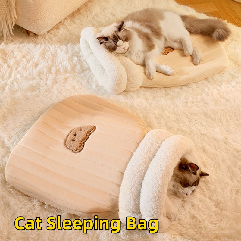 Cozy Cave Cat Cave Bed – Warm Enclosed Sleeping Nest