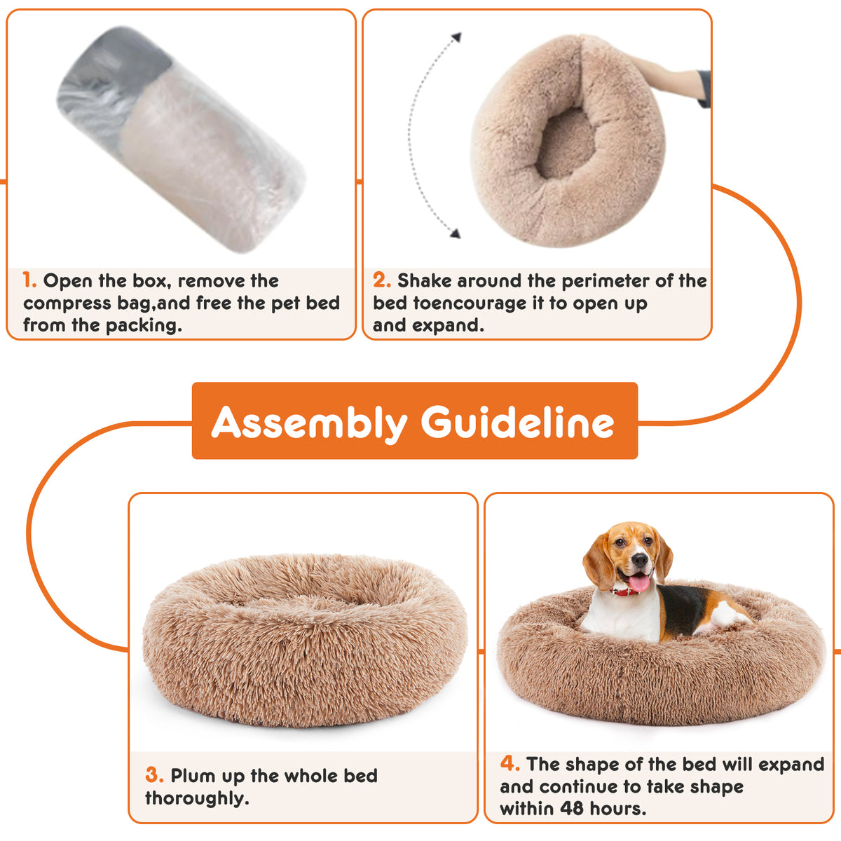 CozyNest Calming Plush Dog Bed – Anti-Anxiety, Washable & Ultra Soft