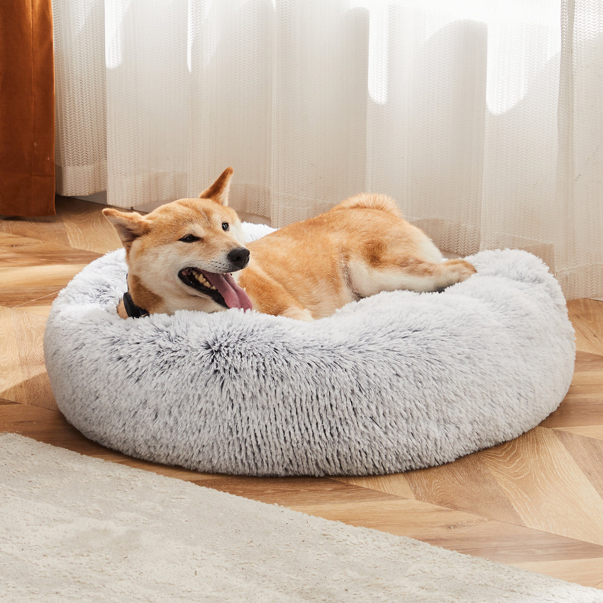 CozyNest Calming Plush Dog Bed – Anti-Anxiety, Washable & Ultra Soft