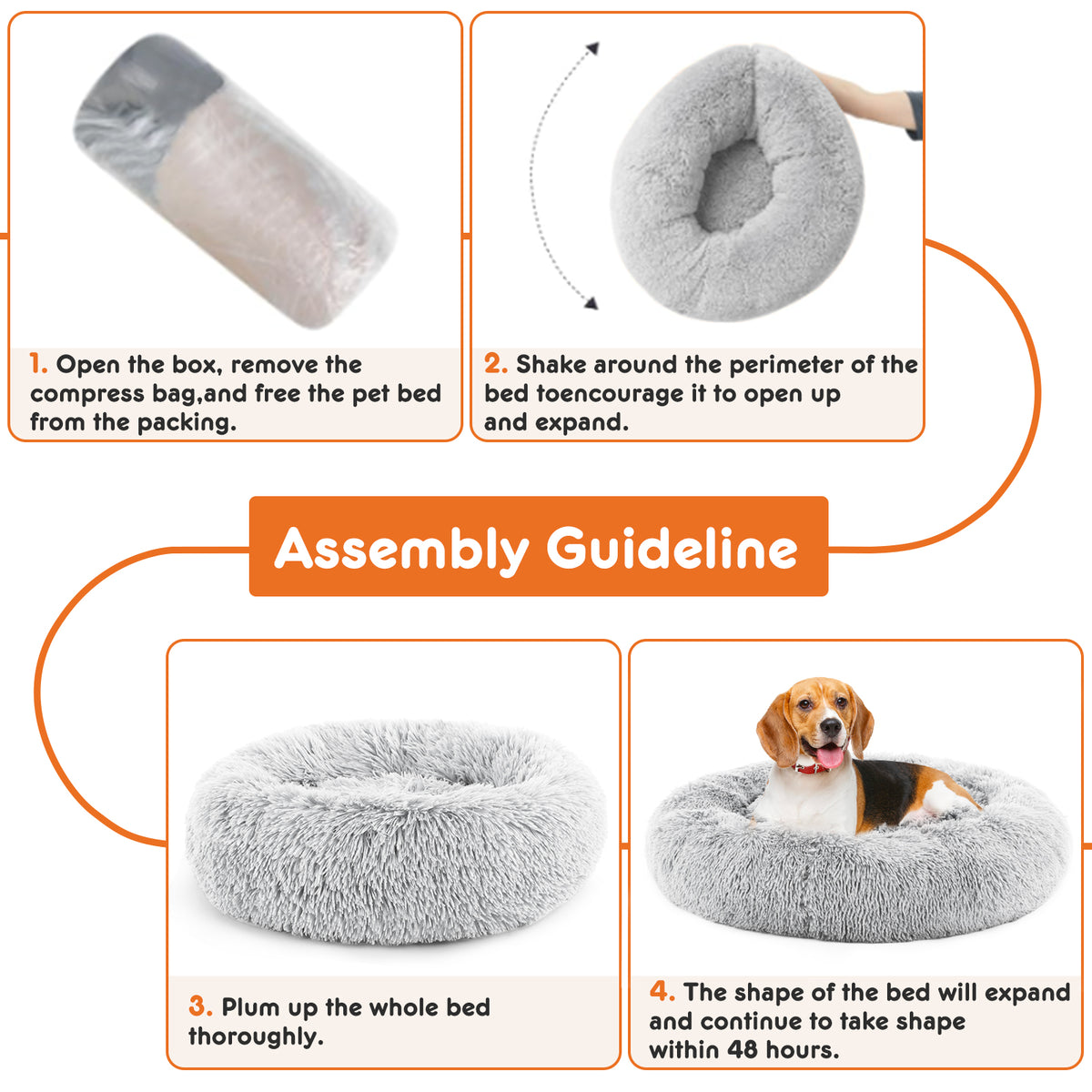 CozyNest Calming Plush Dog Bed – Anti-Anxiety, Washable & Ultra Soft