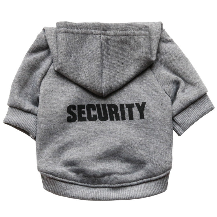 Dog Hoodie with “Security” Print – Warm & Comfortable