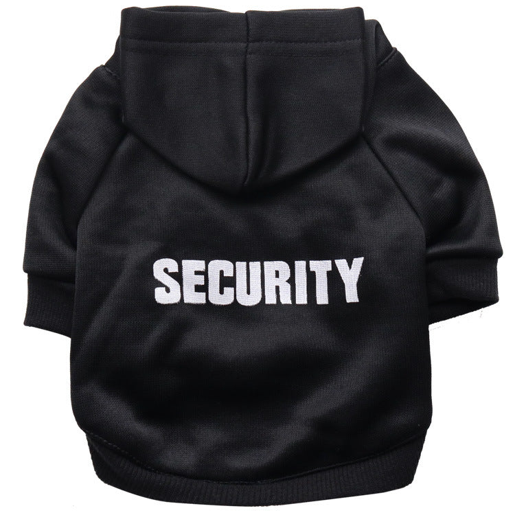 Dog Hoodie with “Security” Print – Warm & Comfortable
