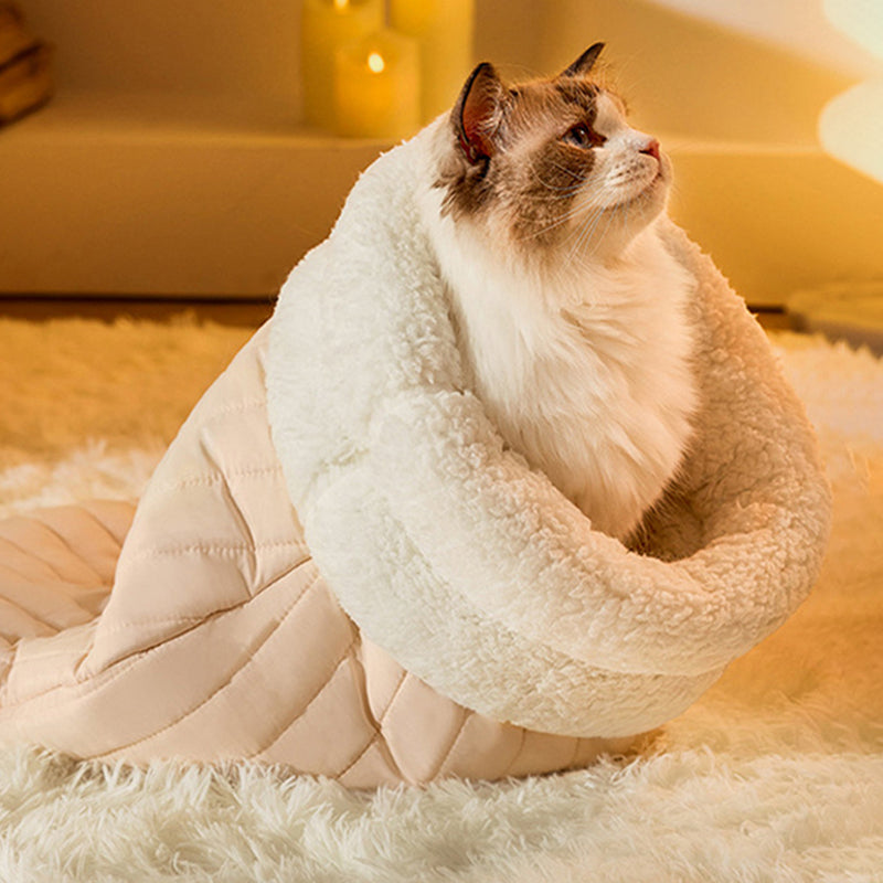 Cozy Cave Cat Cave Bed – Warm Enclosed Sleeping Nest