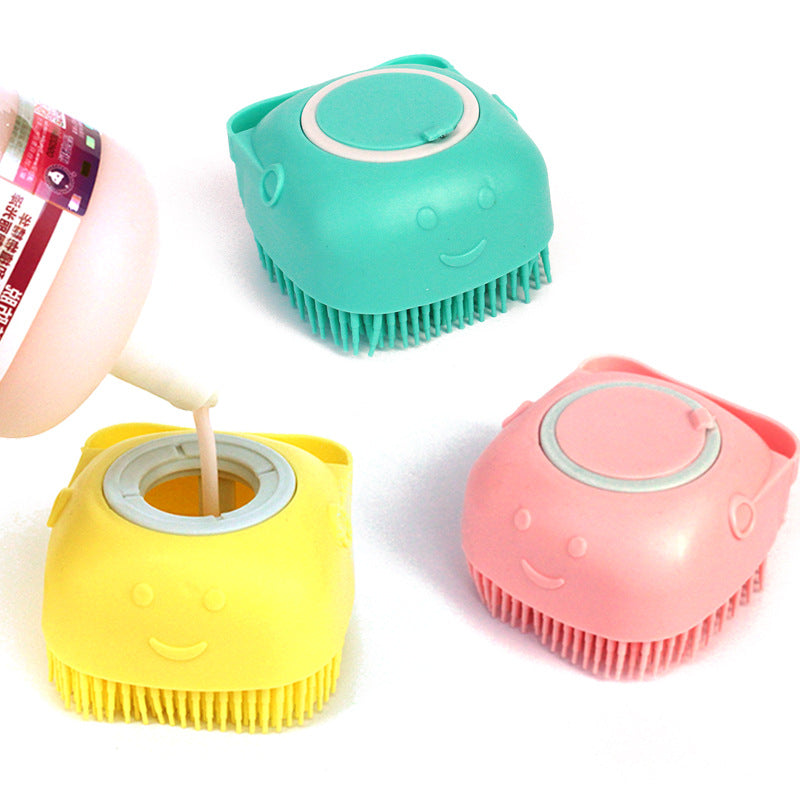 Silicone Pet Bath Brush – Shampoo Dispensing Grooming Tool