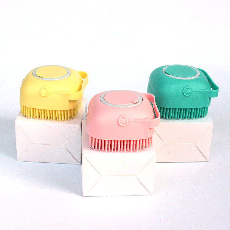 Silicone Pet Bath Brush – Shampoo Dispensing Grooming Tool